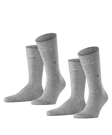 Burlington Men's Socks Everyday Multipack So Cotton Plain 2 Pairs, Light Grey 3400, 40-46 on Sale